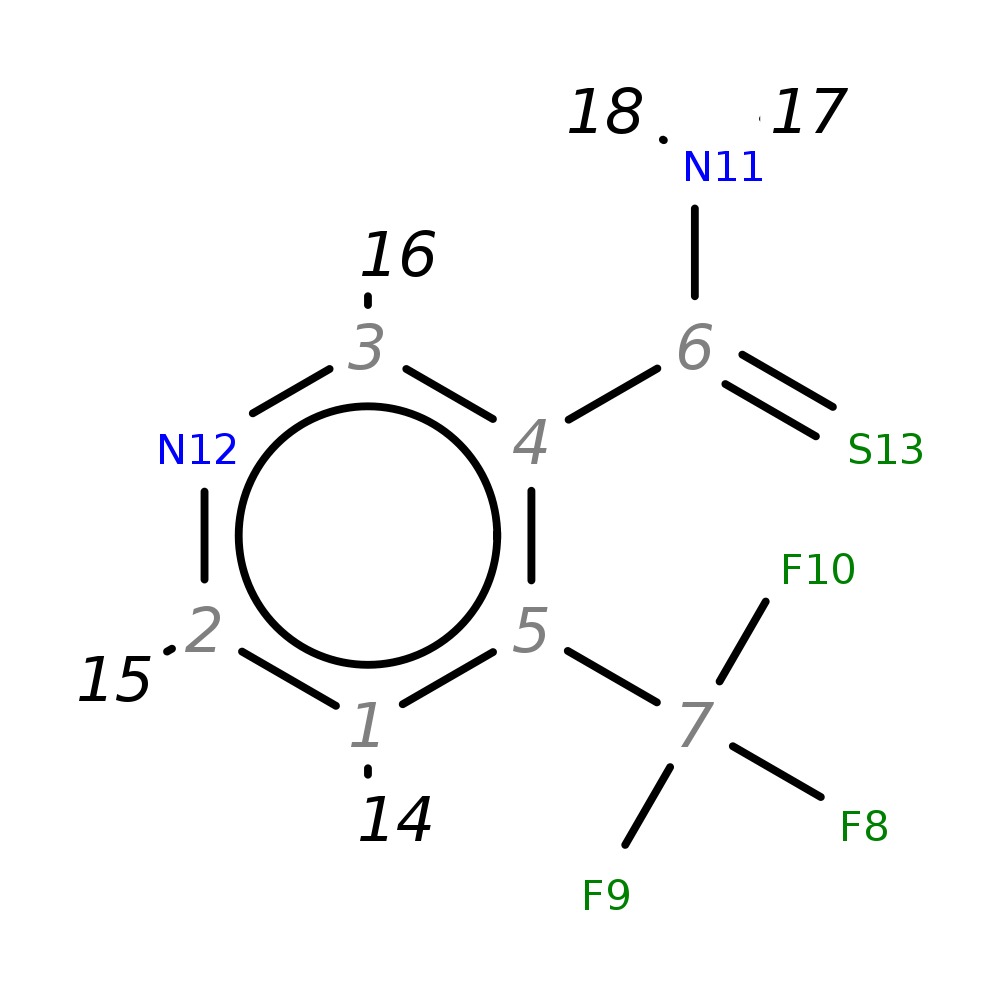 InChI=1S/C7H5F3N2S/c8-7(9,10)5-1-2-12-3-4(5)6(11)13/h1-3H,(H2,11,13)