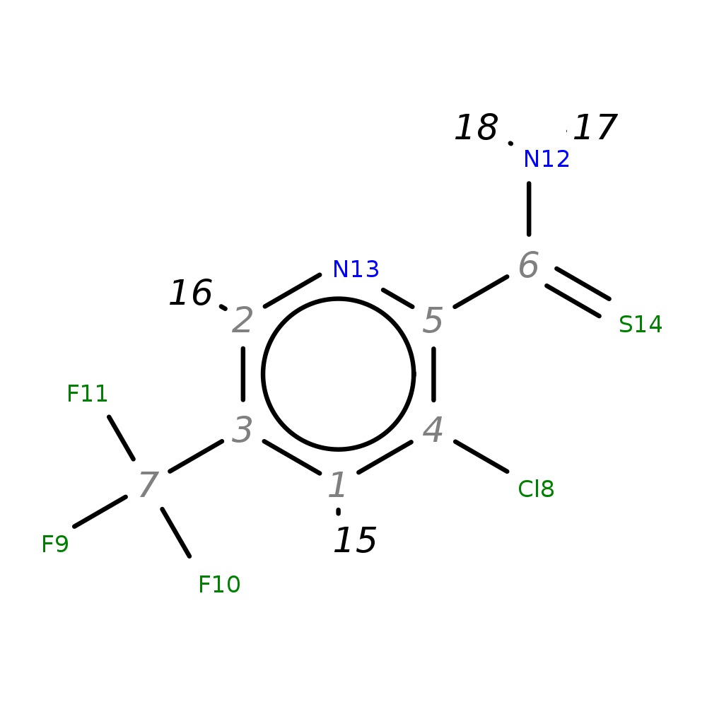 InChI=1S/C7H4ClF3N2S/c8-4-1-3(7(9,10)11)2-13-5(4)6(12)14/h1-2H,(H2,12,14)