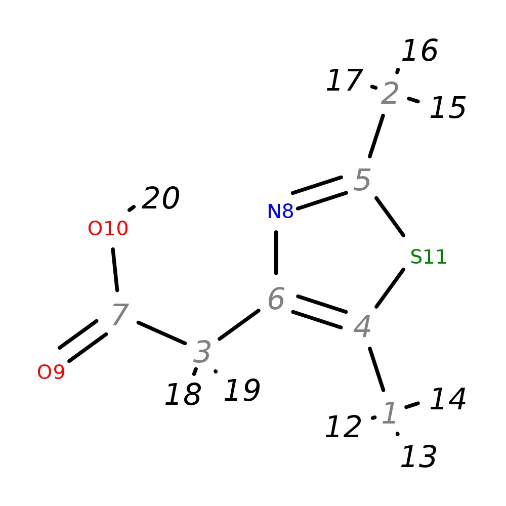 InChI=1S/C7H9NO2S/c1-4-6(3-7(9)10)8-5(2)11-4/h3H2,1-2H3,(H,9,10)