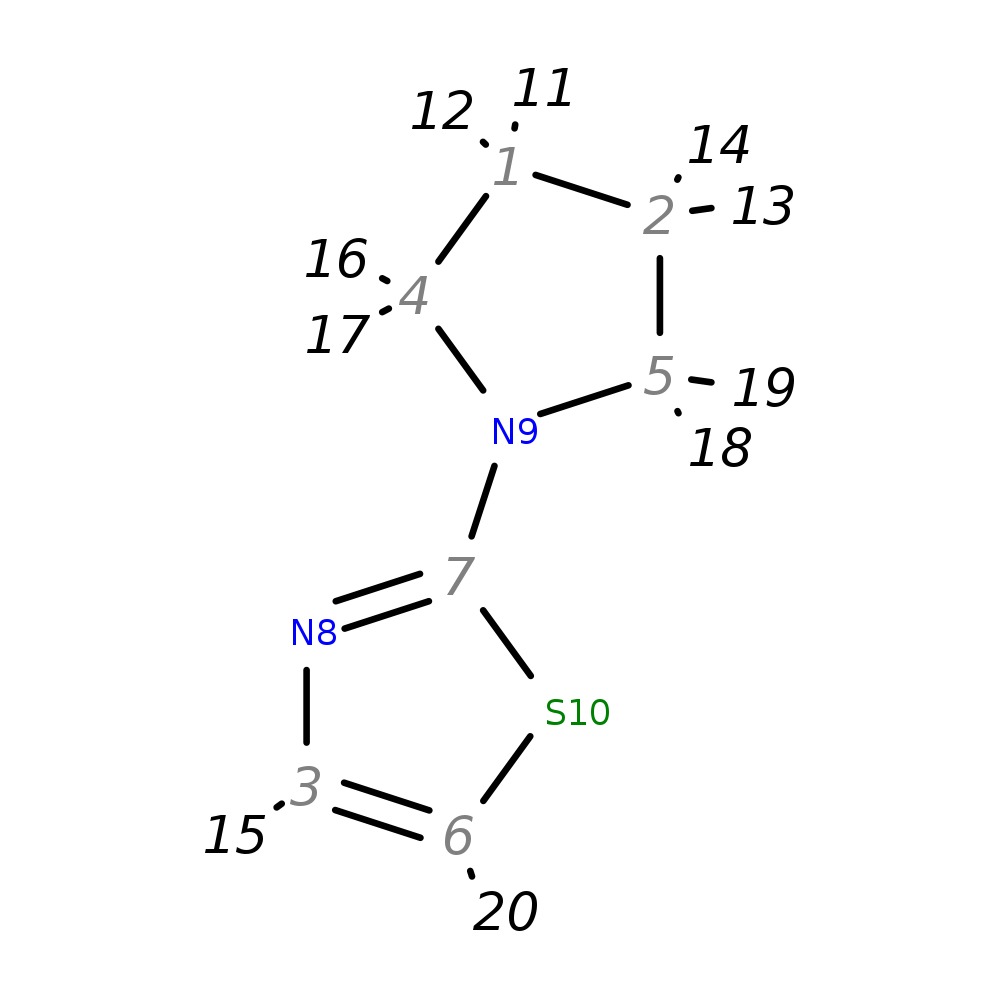InChI=1S/C7H10N2S/c1-2-5-9(4-1)7-8-3-6-10-7/h3,6H,1-2,4-5H2