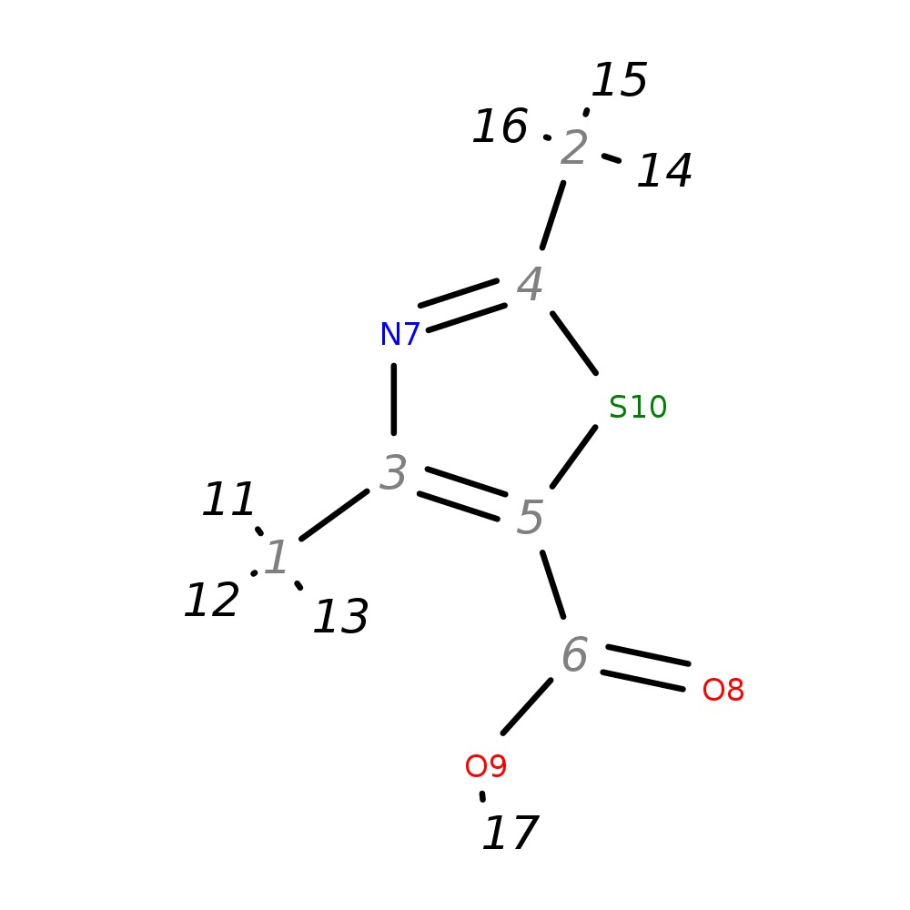 InChI=1S/C6H7NO2S/c1-3-5(6(8)9)10-4(2)7-3/h1-2H3,(H,8,9)