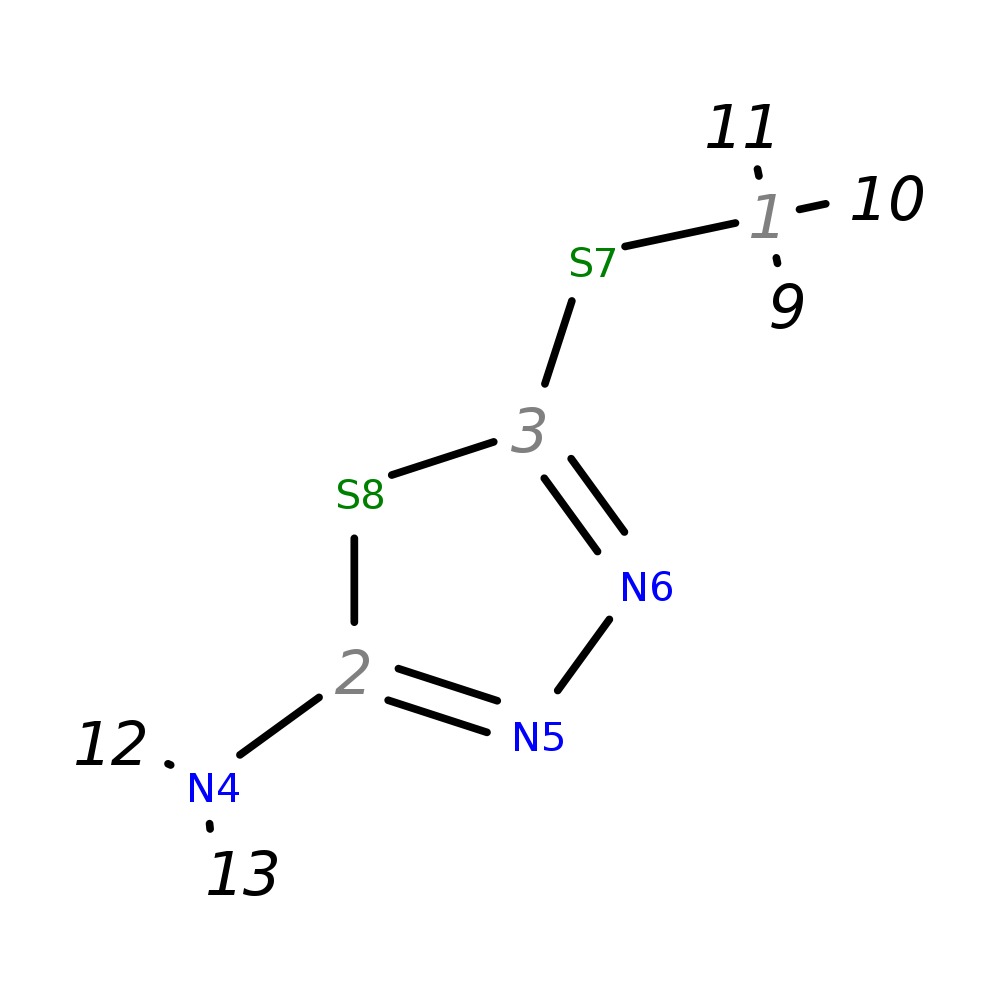 InChI=1S/C3H5N3S2/c1-7-3-6-5-2(4)8-3/h1H3,(H2,4,5)