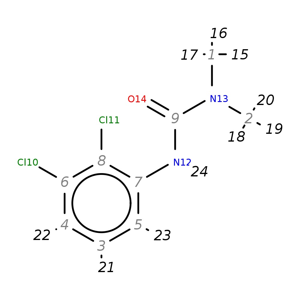 InChI=1S/C9H10Cl2N2O/c1-13(2)9(14)12-7-5-3-4-6(10)8(7)11/h3-5H,1-2H3,(H,12,14)