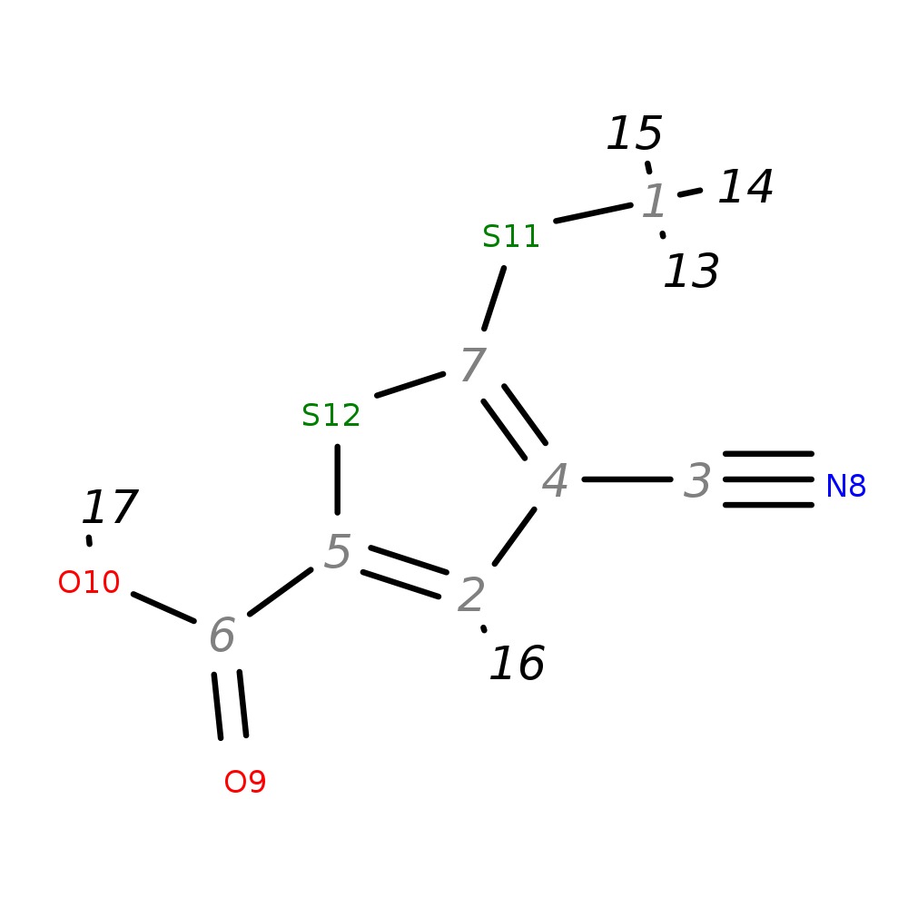 InChI=1S/C7H5NO2S2/c1-11-7-4(3-8)2-5(12-7)6(9)10/h2H,1H3,(H,9,10)