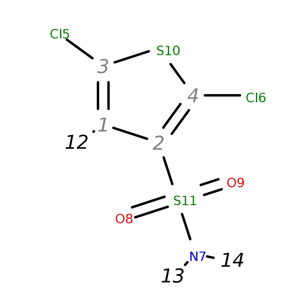 InChI=1S/C4H3Cl2NO2S2/c5-3-1-2(4(6)10-3)11(7,8)9/h1H,(H2,7,8,9)