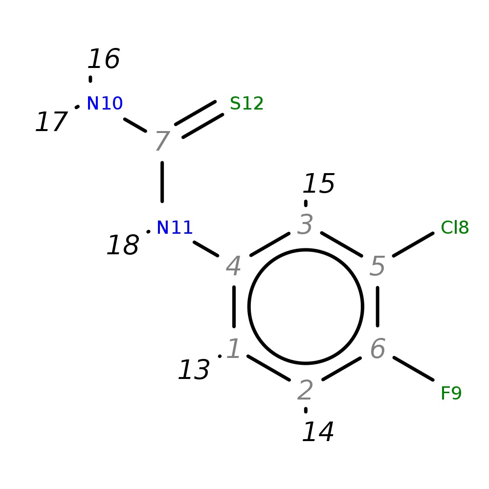 InChI=1S/C7H6ClFN2S/c8-5-3-4(11-7(10)12)1-2-6(5)9/h1-3H,(H3,10,11,12)
