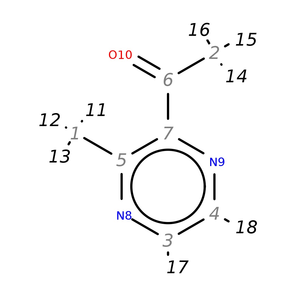 InChI=1S/C7H8N2O/c1-5-7(6(2)10)9-4-3-8-5/h3-4H,1-2H3